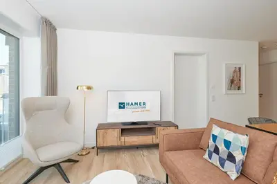 Ein Sitzbereich in der Unterkunft Nordstrand, N104