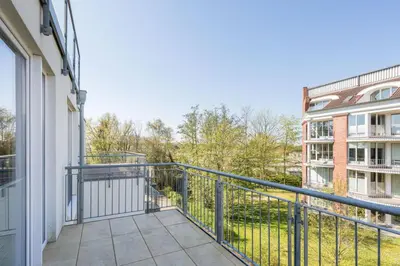 Ein Balkon oder eine Terrasse in der Unterkunft Duhner Strandhus, S210