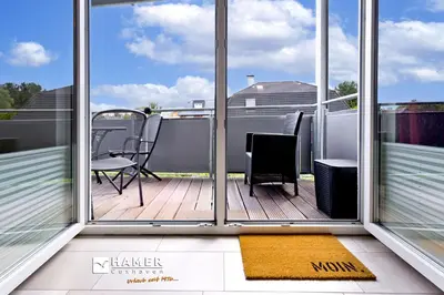Ein Balkon oder eine Terrasse in der Unterkunft Rugenbarg, RR6