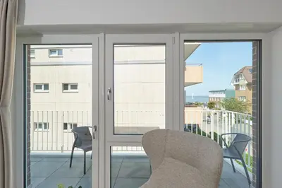 Ein Balkon oder eine Terrasse in der Unterkunft Nordstrand, N203