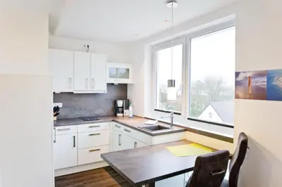 Küche/Küchenzeile in der Unterkunft Duhner Strandhus, S301