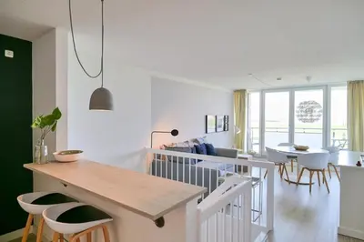 Ein Sitzbereich in der Unterkunft Nordseeblick, NB2
