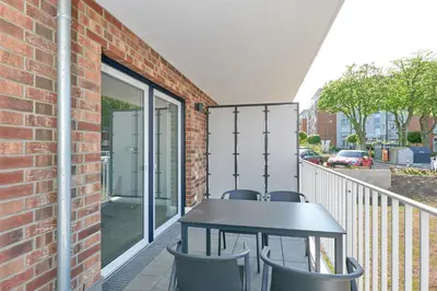 Ein Balkon oder eine Terrasse in der Unterkunft Nordstrand, N102a