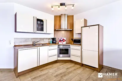 Küche/Küchenzeile in der Unterkunft Residenz am Yachthafen, RY10