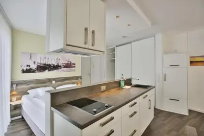 Küche/Küchenzeile in der Unterkunft Duhner Strandhus, S2