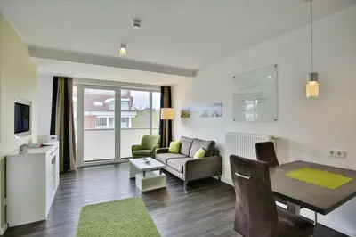 Ein Sitzbereich in der Unterkunft Duhner Strandhus, S304