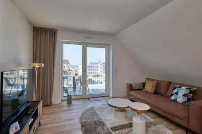 Ein Sitzbereich in der Unterkunft Nordstrand, N302a