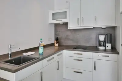 Küche/Küchenzeile in der Unterkunft Duhner Strandhus, S13