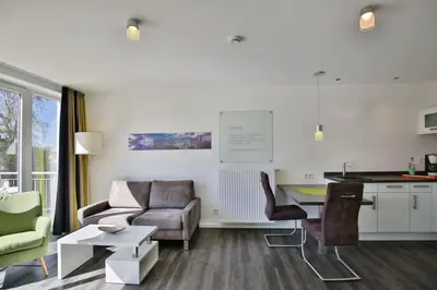 Ein Sitzbereich in der Unterkunft Duhner Strandhus, S113