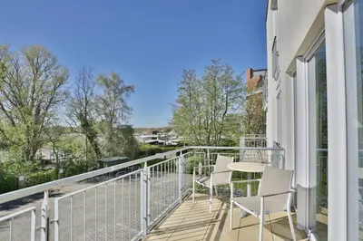 Ein Balkon oder eine Terrasse in der Unterkunft Duhner Strandhus, S113