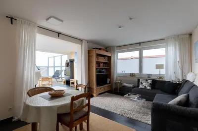 Ein Sitzbereich in der Unterkunft Haus Vogelsand, App 342