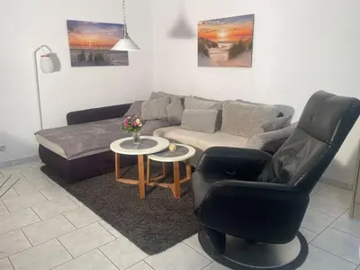 Ein Sitzbereich in der Unterkunft Haus Dortmund, Whg 18