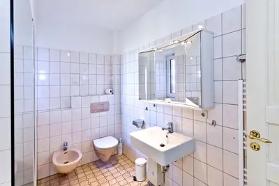 Ein Badezimmer in der Unterkunft Am Seedeich 17, AS177