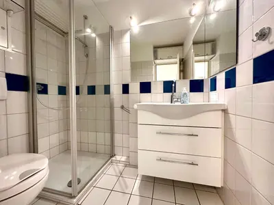 Ein Badezimmer in der Unterkunft Ferienwohnung De Kiewitt 207