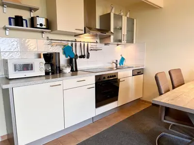 Küche/Küchenzeile in der Unterkunft Ferienwohnung de Tietsnik