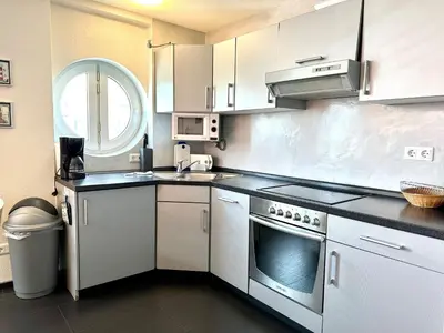 Küche/Küchenzeile in der Unterkunft Ferienwohnung Suite de Svaan
