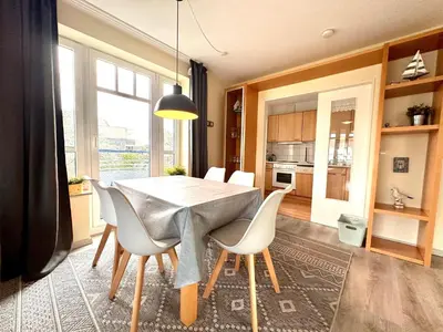 Küche/Küchenzeile in der Unterkunft Ferienwohnung De Fieffööt