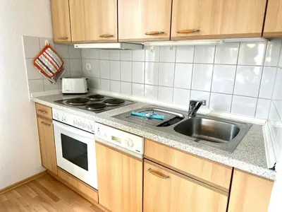 Küche/Küchenzeile in der Unterkunft Ferienwohnung De Fieffööt