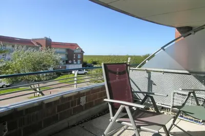 Ein Balkon oder eine Terrasse in der Unterkunft Ferienwohnung De Dörsch