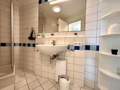 Ein Badezimmer in der Unterkunft Ferienwohnung De Duuv