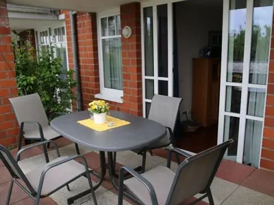 Ein Balkon oder eine Terrasse in der Unterkunft Ferienwohnung De Tied 106