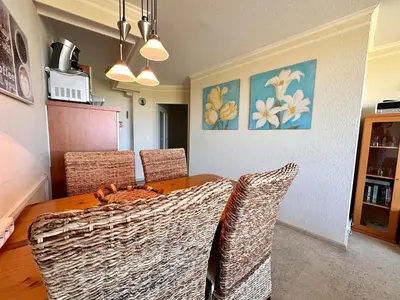 Ein Sitzbereich in der Unterkunft Ferienwohnung De Keef
