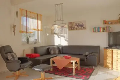 Ein Sitzbereich in der Unterkunft LT35 Bungalow Moritz