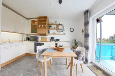 Küche/Küchenzeile in der Unterkunft Haus Borkum De lütte Stuuv