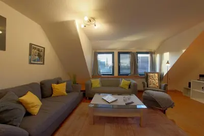 Ein Sitzbereich in der Unterkunft KA6 Haus Küstenzeit