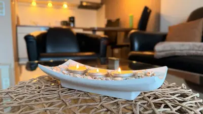 Ein Sitzbereich in der Unterkunft Haus Nordseeblick Wohnung 29