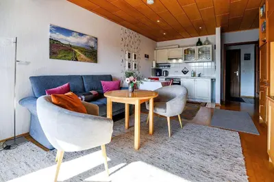 Küche/Küchenzeile in der Unterkunft Land & Meer Wohnung 22