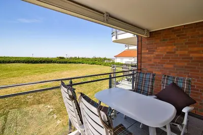 Ein Balkon oder eine Terrasse in der Unterkunft Strandpalais, FeWo SP104