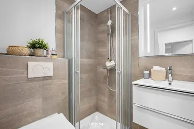 Ein Badezimmer in der Unterkunft Ferienwohnung Seeblick 203 Büsum