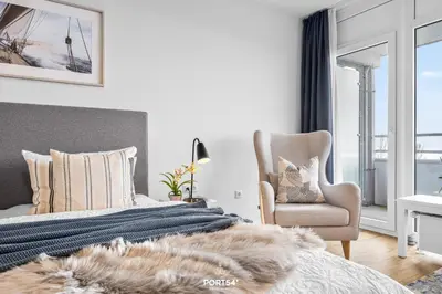 Ein Sitzbereich in der Unterkunft Ferienwohnung Seeblick 203 Büsum