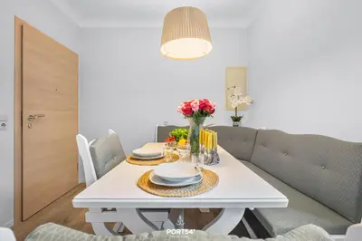 Ein Sitzbereich in der Unterkunft Ferienwohnung Hummer Büsum