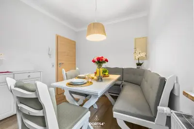 Ein Sitzbereich in der Unterkunft Ferienwohnung Hummer Büsum