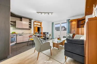 Küche/Küchenzeile in der Unterkunft Ferienwohnung Muschel Büsum