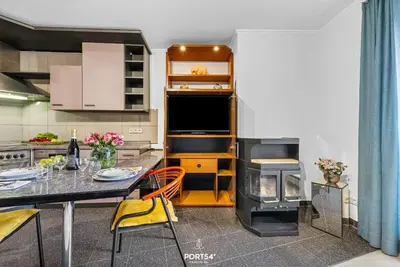 Küche/Küchenzeile in der Unterkunft Ferienwohnung Muschel Büsum