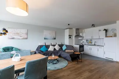 Küche/Küchenzeile in der Unterkunft Haus Nordseebrandung Wohnung 12