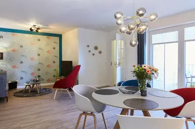 Ein Sitzbereich in der Unterkunft Kattegat Apartment 17