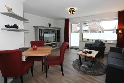 Ein Sitzbereich in der Unterkunft Bernstein Mare-Supreme Wohnung 1
