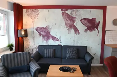 Ein Sitzbereich in der Unterkunft Bernstein Mare-Supreme Wohnung 1