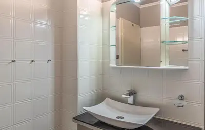 Ein Badezimmer in der Unterkunft Kleine Nordseeoase am Deich