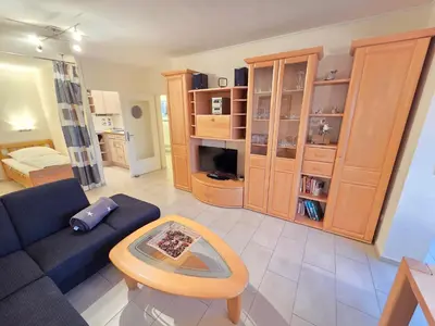 TV/Unterhaltungsangebot in der Unterkunft Strandhochhaus Wohnung E3
