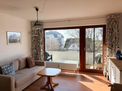 Ein Sitzbereich in der Unterkunft Haus Nordseeblick Wohnung 23