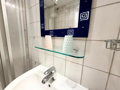 Ein Badezimmer in der Unterkunft Haus Nordseeblick Wohnung 23
