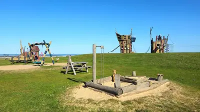 Ein Kinderspielbereich in der Unterkunft Seeschwalbe