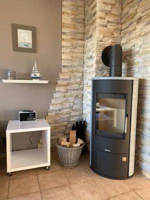 Küche/Küchenzeile in der Unterkunft Ferienhaus Seedeich Lea - Friedrichskoog Nordsee