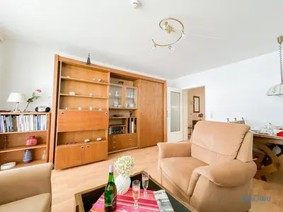 Ein Sitzbereich in der Unterkunft Haus Nordseeblick Wohnung 1