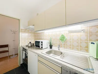 Küche/Küchenzeile in der Unterkunft Haus Nordseeblick Wohnung 1